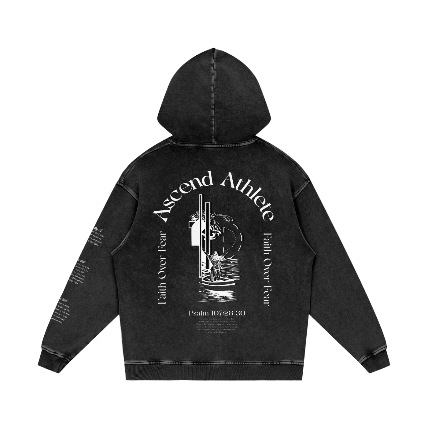Snow Washed Faith Over Fear Hoodie