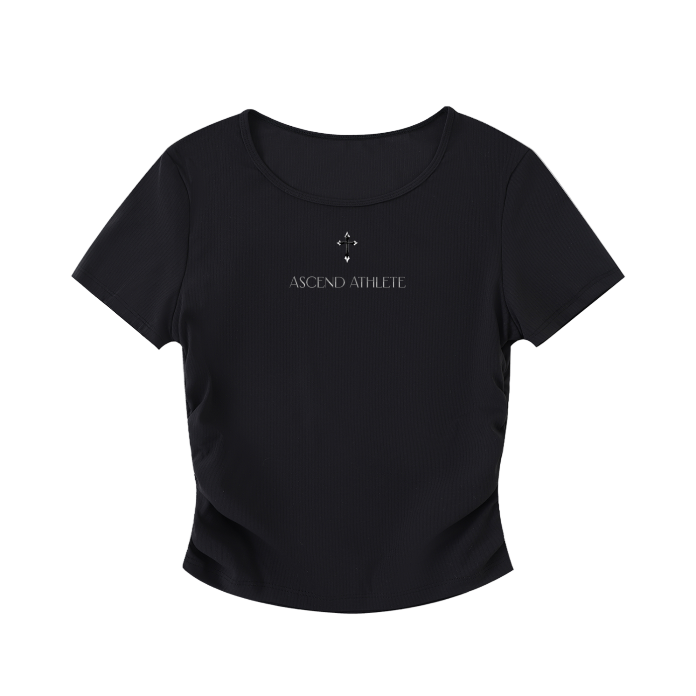 Double Cross Ruched Bodycon Crop Top