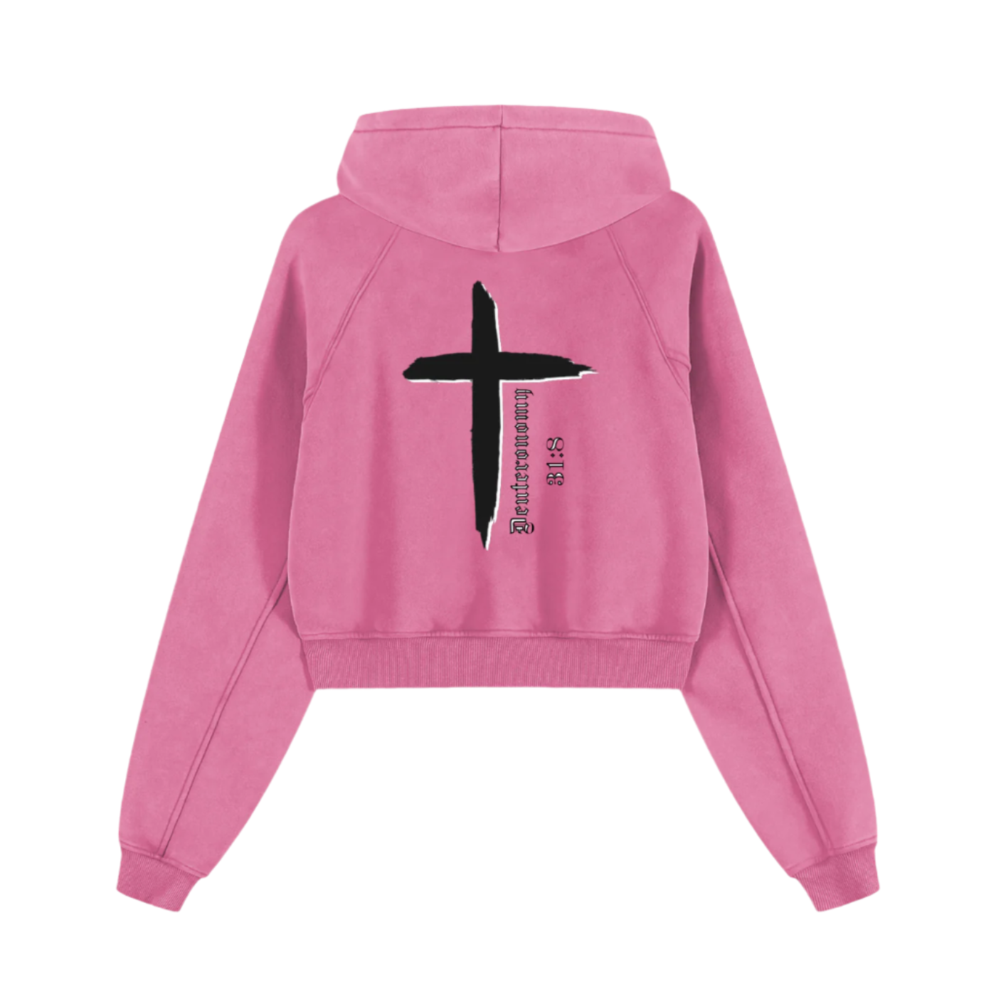 Deuteronomy 31:8 | Snow Washed Cropped Hoodie