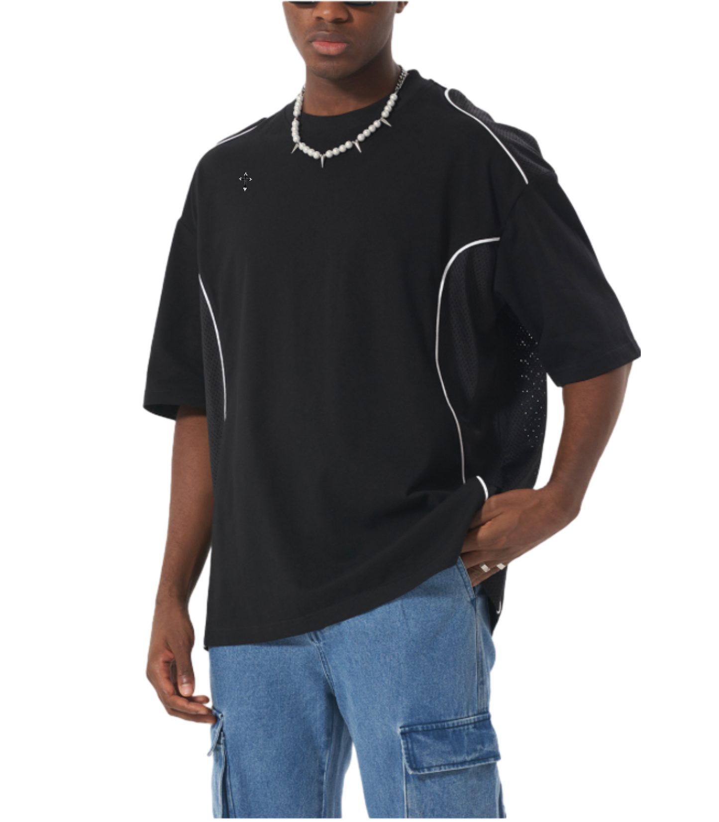 Contrast Piped Panel T-Shirt