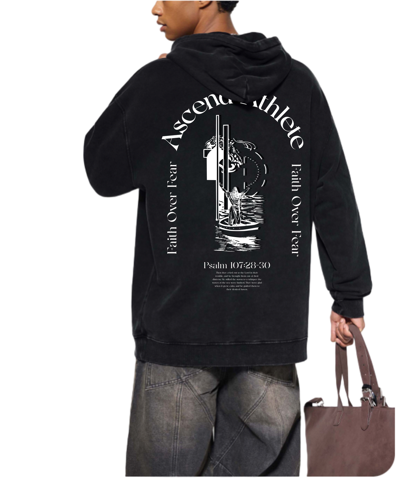 Snow Washed Faith Over Fear Hoodie