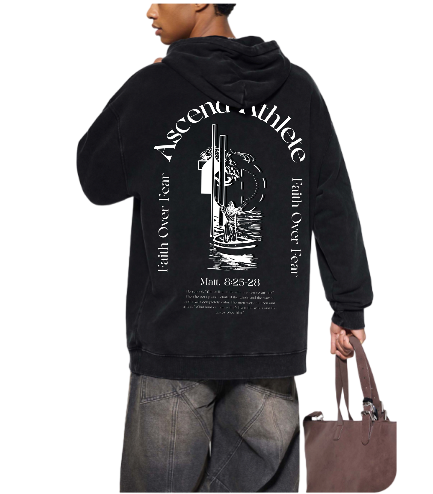 Snow Washed Faith Over Fear Hoodie