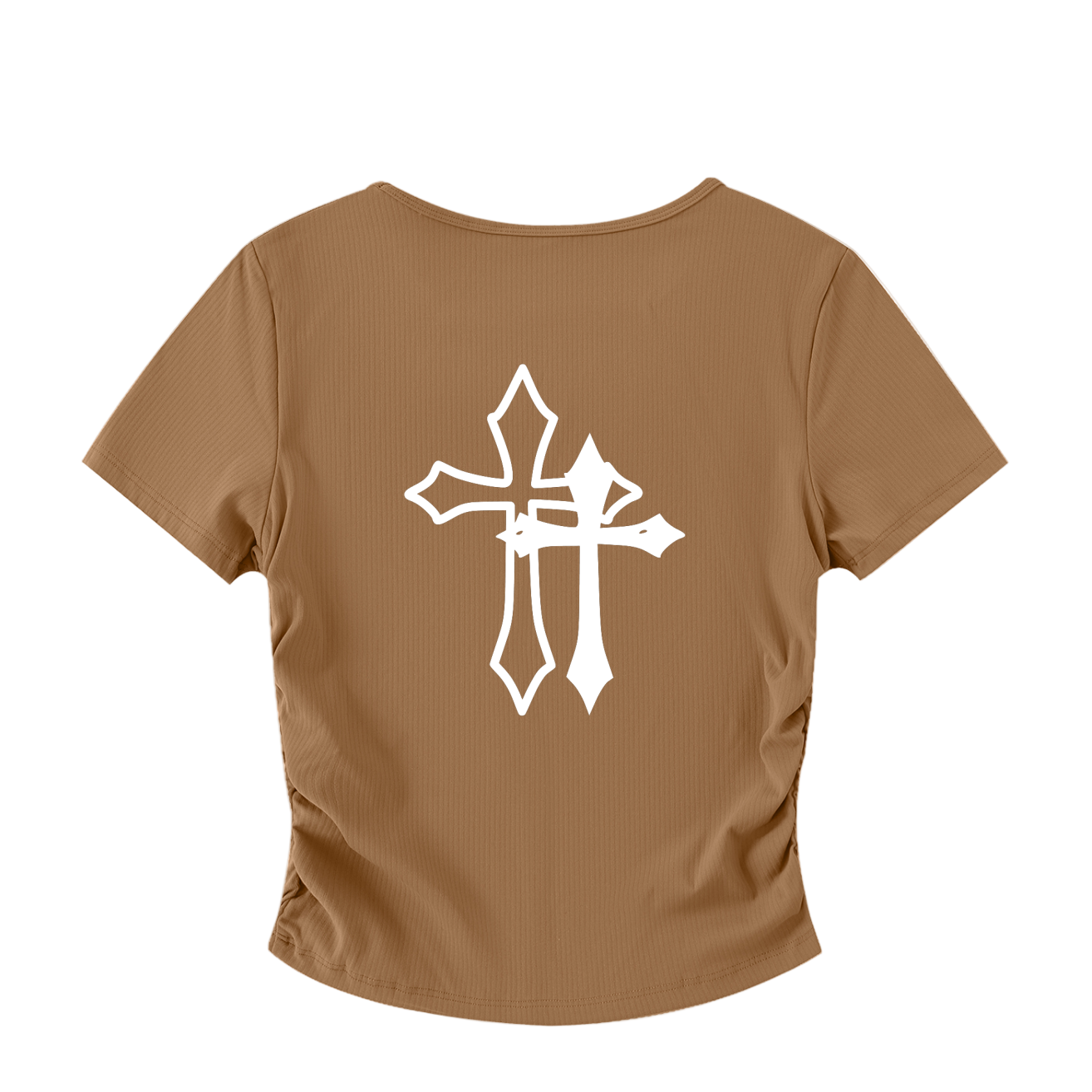 Double Cross Ruched Bodycon Crop Top