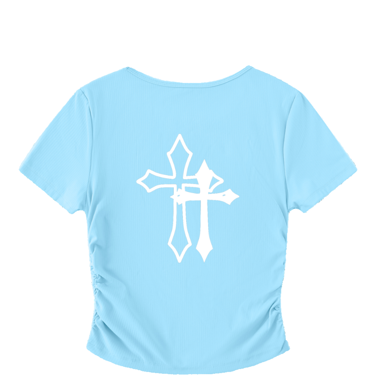 Double Cross Ruched Bodycon Crop Top