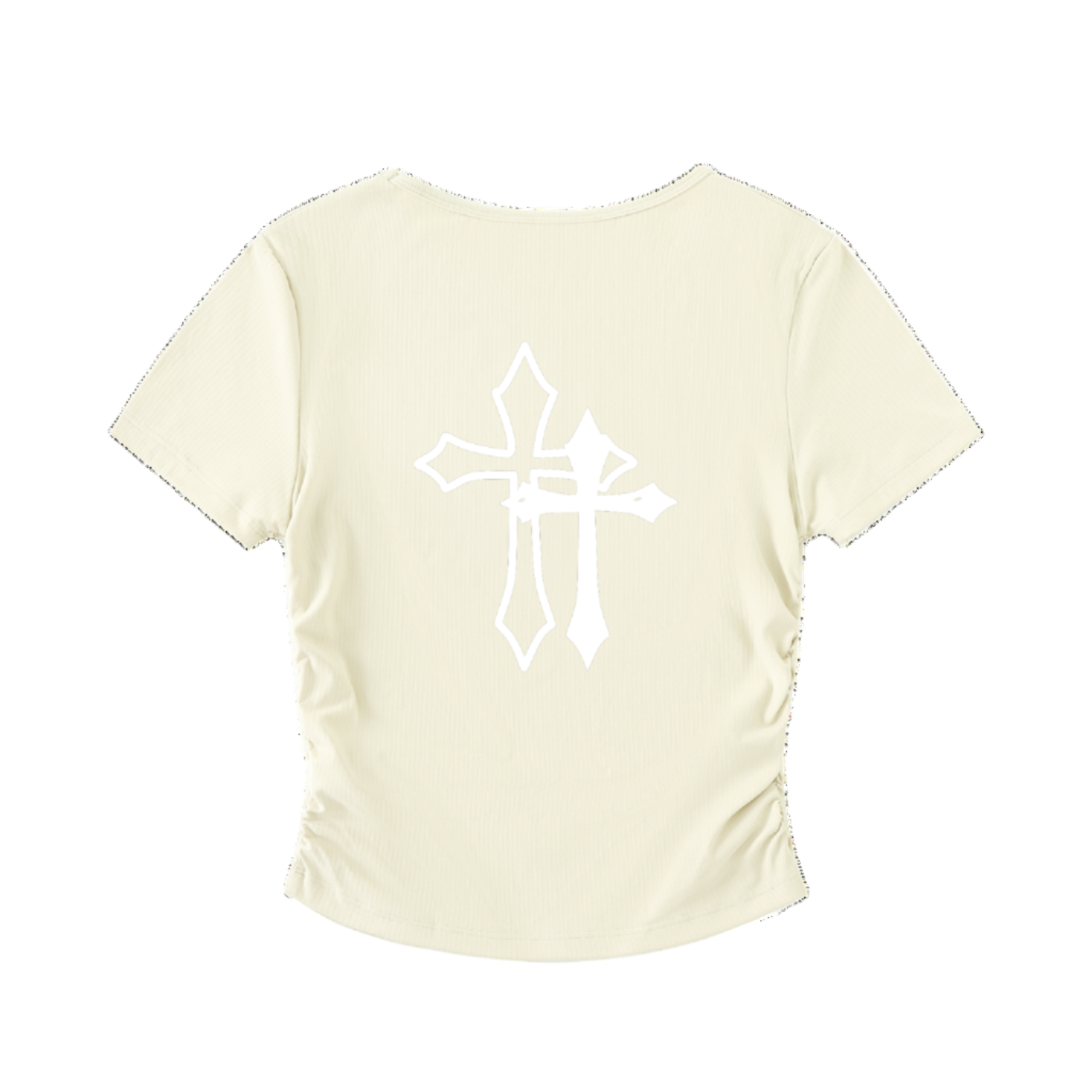 Double Cross Ruched Bodycon Crop Top