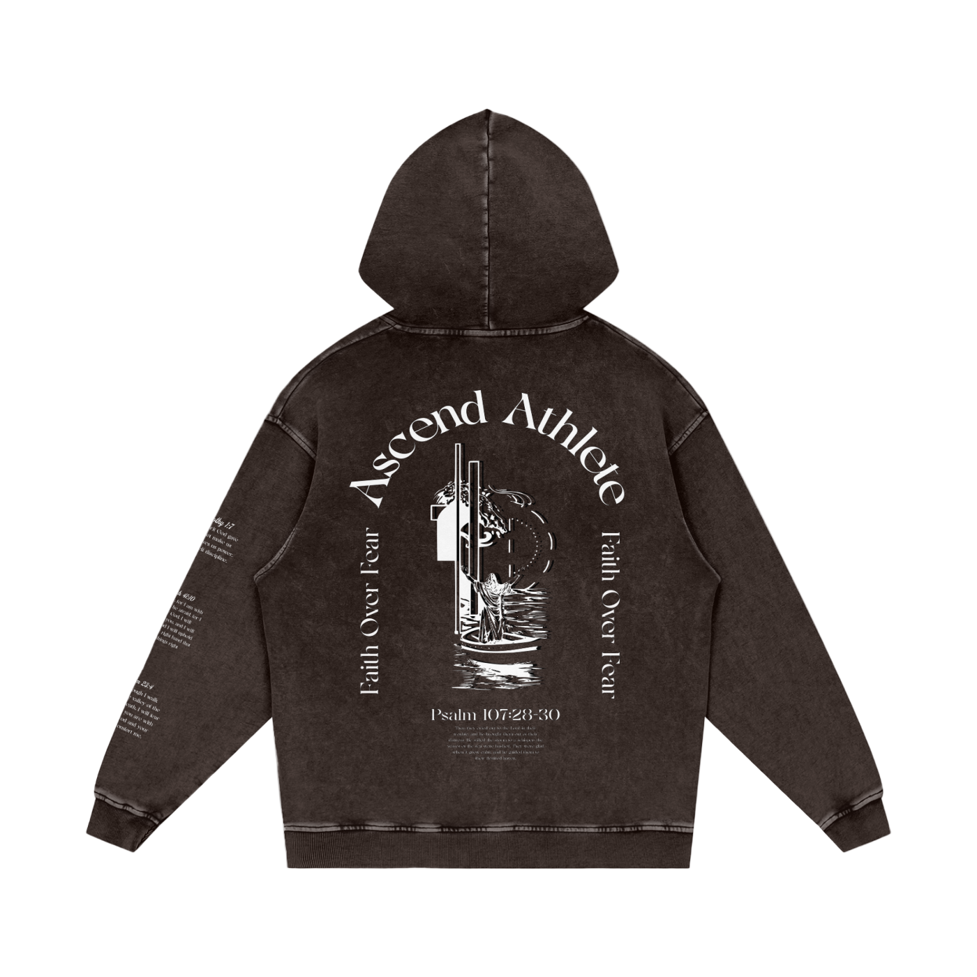 Snow Washed Faith Over Fear Hoodie